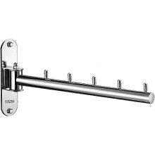 Foldable Wall Mounted Clothes Hanger Rack, Swing Arm Space Saving Laundry Room Valet Hook Holder
