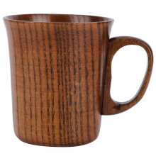 Wooden Cup for Coffee and Milk with Handle, Natural Wood Texture, Smooth Edge, Durable and Eco-Friendly