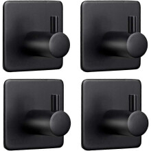 4-Piece Stainless Steel 304 Adhesive Hooks for Kitchen, Bathroom, Living Room Wall