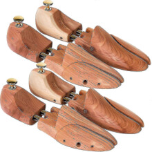 Schoenenspanners van cederhout voor dames en heren, paar voor schoenmaat 44-45 (EU), bruin, vochtabsorberend, vormvast.