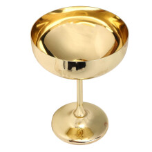 Champagne Goblet 304 Stainless Steel Engraved Wheat Ear Design Gold Plated