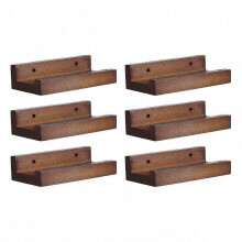 Étagère murale pour disques vinyles, lot de 6 présentoirs rustiques en bois pour les mélomanes