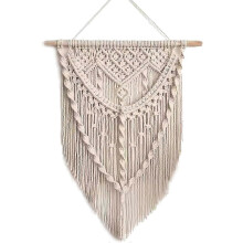 Gewebter Wandteppich im Boho-Stil, geometrisches Muster, handgefertigt aus Baumwolle, Dekoration für Studentenwohnheime