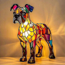 Boxer-Hund-Lampe, USB-betrieben, Helligkeit einstellbar, Tischdekoration