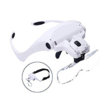 Lupa manos libres con 5 lentes intercambiables de 1.0X a 3.5X y 2 luces LED.
