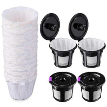 Reusable K Cup Compatible with Keurig 1.0 2.0 Brewers, 4 Pack with 100 Paper Filters