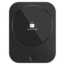 Calentador de tazas inalámbrico recargable con cargador inalámbrico, vidrio templado resistente al agua.