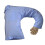 U-shaped Pillow with Removable Cover for Sleeping and Decor, Light Blue 1