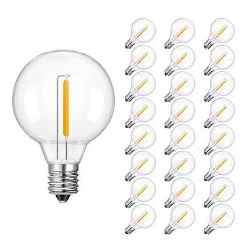 G40 E12 LED Bulb 1W DC12V for Solar String Lights Camping RV Off-Grid Lighting