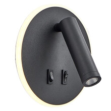 Mounted Eye Protection Rotatable Wall Reading Light Full Spectrum Spotlight LED Lamp Sconce Bedside Round Black