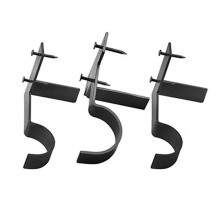 Gardinenstangenhalterungen, 4er-Set, römische Stangenhalterungen, schwarzes Metall, Einzelhaken