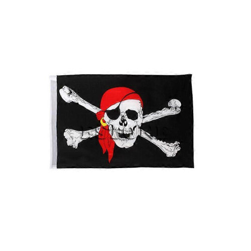 Pirate Flag 45x30cm Black Polyester Hanging Decoration with Grommets