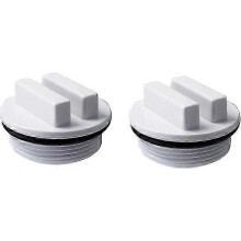 2er-Pack weiße Poolablaufstopfen mit O-Ringen, kompatibel mit Pentair SP1022C Hayward Jandy Waterway 1-1/2" NPT