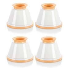 Panna Cotta Molds with Lids, Set of 4, ABS Plastic, 150ml Capacity, White & Yellow