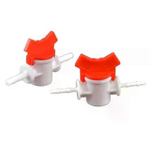 Válvula de bola de plástico POM de 4-8 mm de diámetro igual para conector de manguera de bomba de aire de acuario con riego por goteo