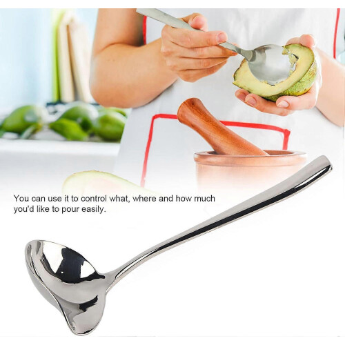 Stainless Steel Soup Ladle with Spout for Precise Pouring, Kitchen Serving Tool 2