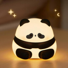 Nočné svetlo Panda so stmievateľným jasom, časovačom, nabíjateľným cez USB, silikónom bez BPA