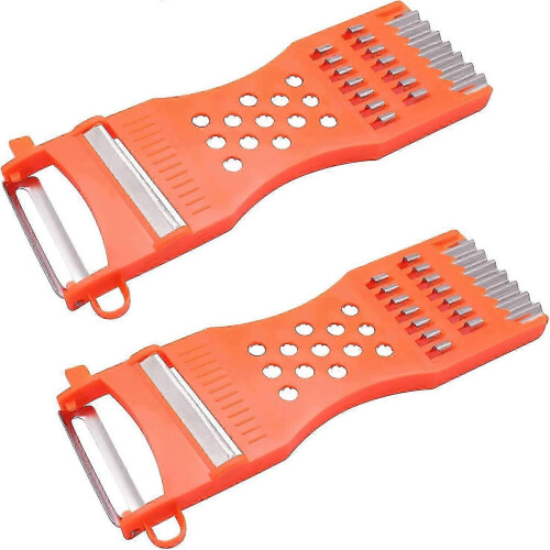 2-Piece Vegetable and Fruit Cheese Grater Set with Plastic Handle, Peeler Slicer