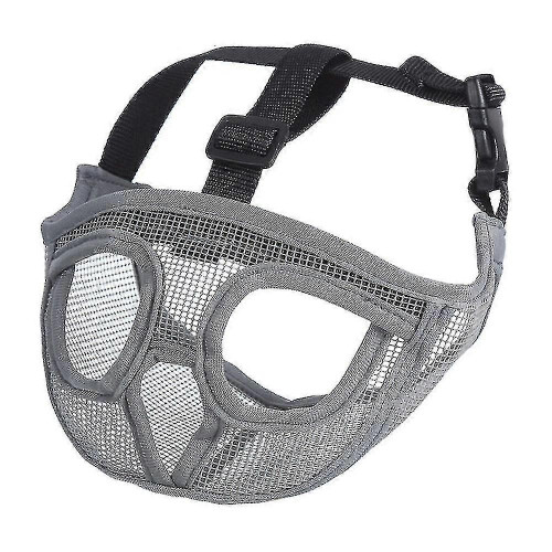 Short Snout Dog Muzzle for Bulldogs, Adjustable Breathable Mesh, Sizes S M L
