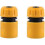 Hose Quick Connector 1/2" DN15, 2 Pack Orange Yellow Plastic Fitting for 16mm OD Hose 1