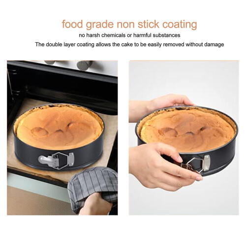 Springform Pan Set 3Pcs Carbon Steel Removable Bottom 22/24/26cm 2