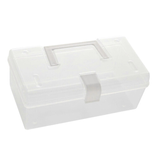 Plastic Storage Box with Handle Transparent Multipurpose Carry Container for Snacks Toys Stationery 1