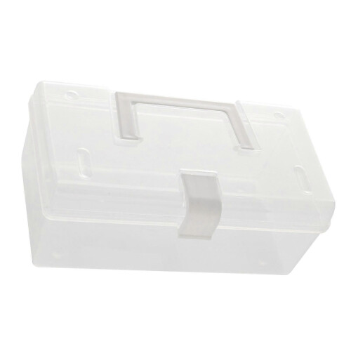 Plastic Storage Box with Handle Transparent Multipurpose Carry Container for Snacks Toys Stationery 2