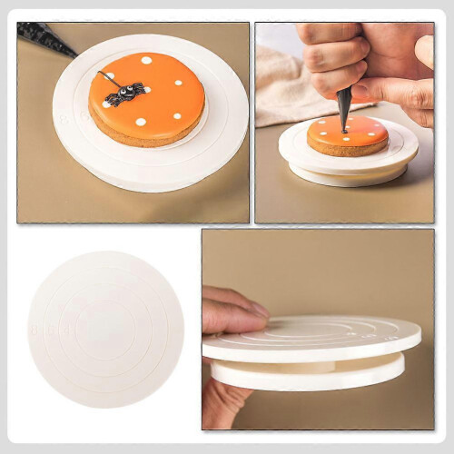 Cookie Decorating Turntable 360-Degree Rotation Baking Cupcakes 5-Pack White