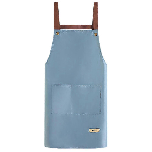 Cooking Apron PVC Adjustable Halter with Front Pocket Waterproof Oil-Proof