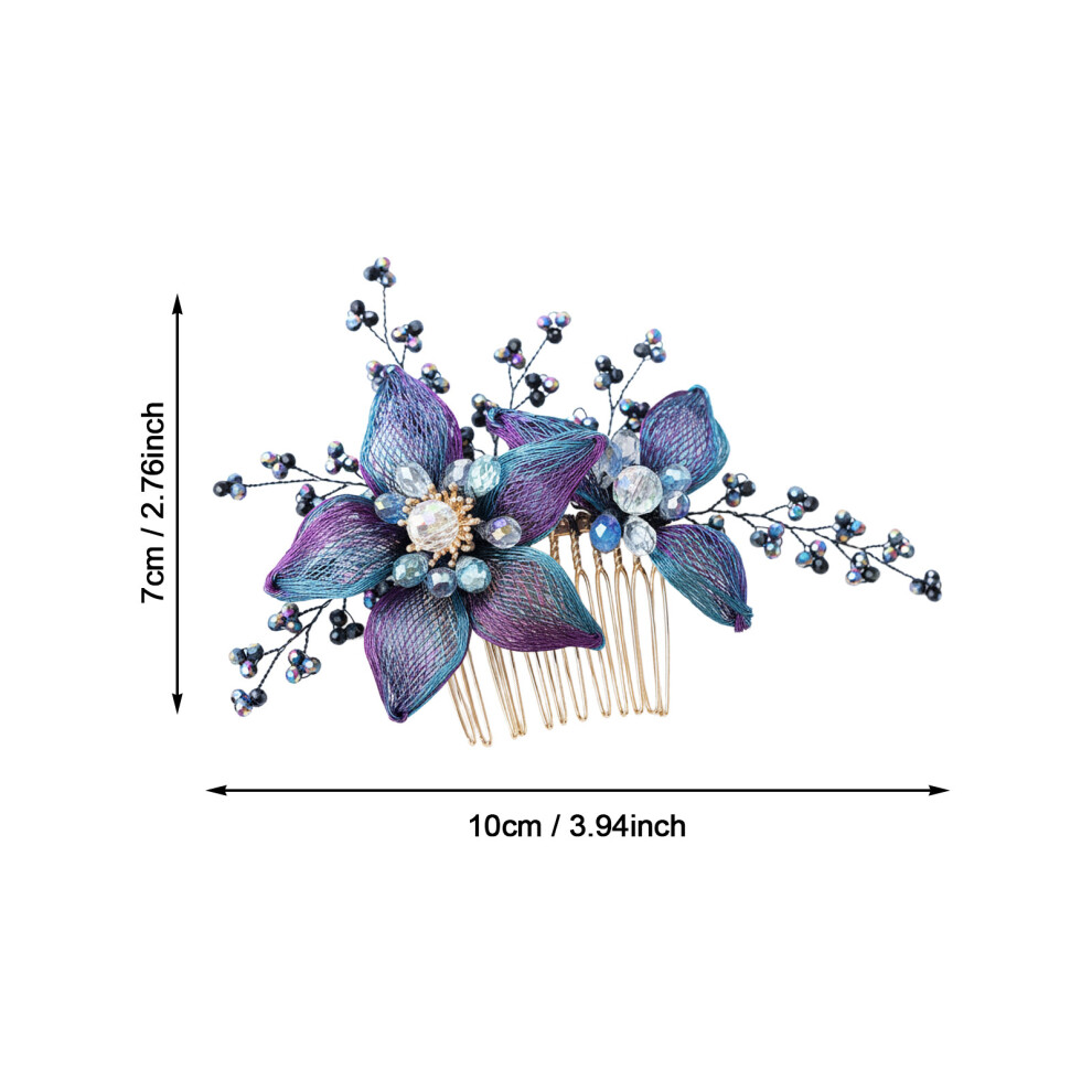Phui-Pet-Supplies Boho Floral Bridal Hair Comb For Women