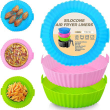 Air Fryer Silicone Liner Compatible with Gourmia Ninja Phillips 8 Inch Reusable Non-Stick Baking Tray Basket