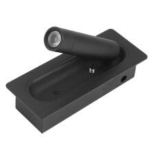 Wall Lamp for Bedside Reading, Recessed Automatic Switch, 3000K Warm Light, Black