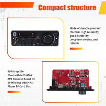 80W Amplifier MP3 WMA APE Decoder Board 5V Wireless USB MP3 Player TF Card Slot Hands-Free Call with Remote