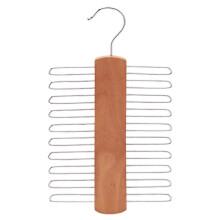 Draaibare, houten sjaalhanger met meerdere niveaus voor aan de kastdeur.