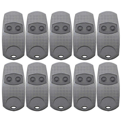 Lot de 10 télécommandes compatibles avec la télécommande TOP 432EV 433,92 MHz à 2 boutons (clone).