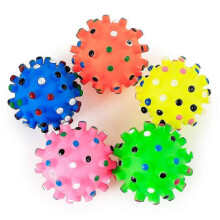 Squeaky Dog Chew Toy for Aggressive Chewers, Spiky Dental Ball, Small Durable Rubber Fetch Toy