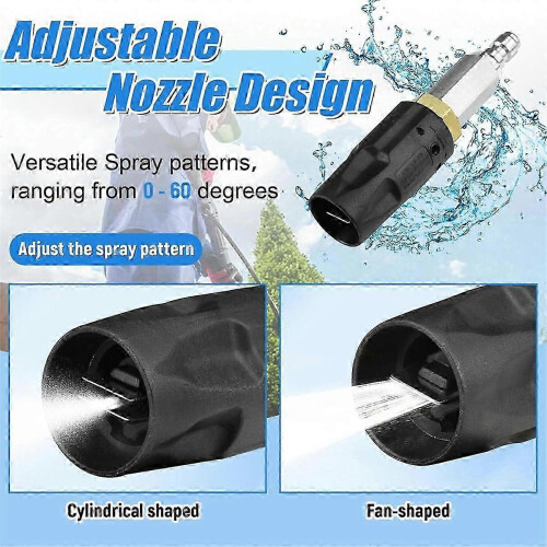 Adjustable Downstream Soft Wash Nozzle 0-60 Spray Pattern for 3-7 GPM Pressure Washers