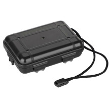 Waterproof PP Storage Container, Black, 13.2 x 9 x 3.7 cm, 50g, Shockproof with Interior Foam for Outdoor Camping