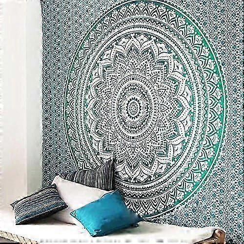 Mandala-Wandteppich, 150 x 150 cm, handbemalt, Polyester, Boho-Stil 2