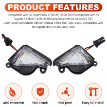 Car Rearview Mirror Welcome Light LED Rearview Mirror Lower Light for Superb MK2 3 Octavia 2 3