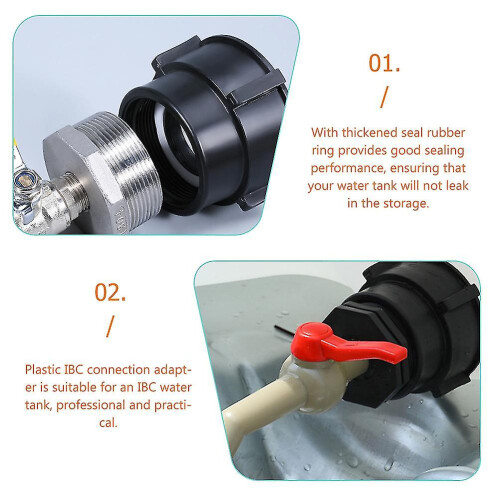 IBC-Container-Adapter 75 mm Grobgewinde auf 2 Zoll Feingewinde Wassertank-Anschlussventil 2