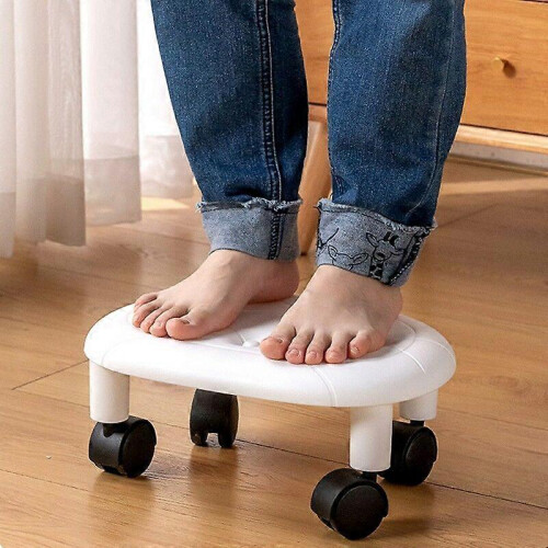 Adjustable Rolling Work Stool with 360 Rotation and Ergonomic Cushion - Blue 2