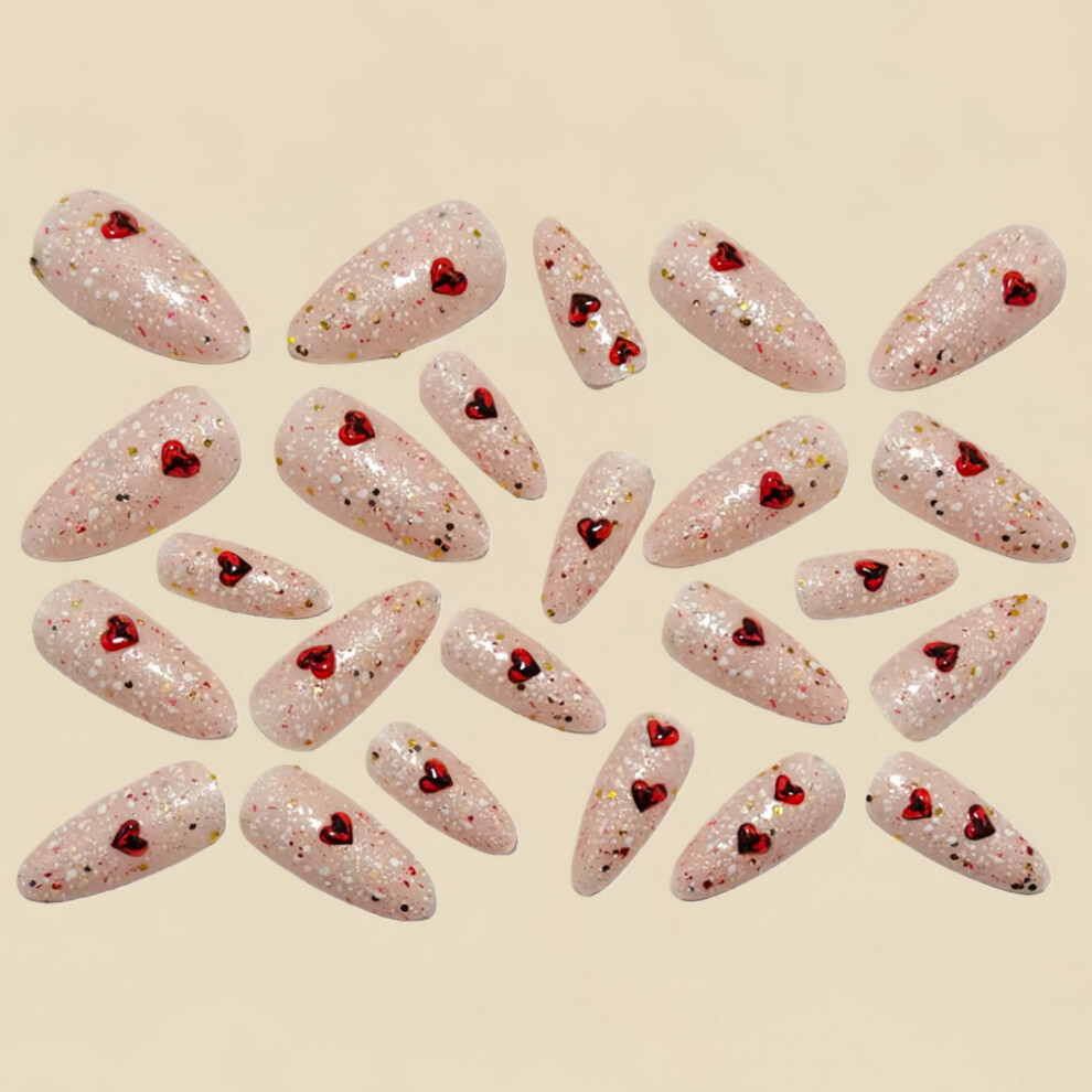 Dachuang Beauty 24Pcs Glitter Pink Press On Nails For Wedding