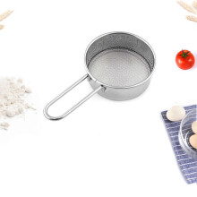 Hand-held Fine Mesh Sieve for Sifting Flour and Straining Broths, Stainless Steel Kitchen Tool