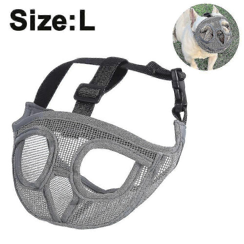 Short Snout Dog Muzzle for Bulldogs, Adjustable Breathable Mesh, Sizes S M L 1