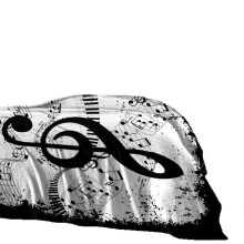 Flannel Wool Blanket with Abstract Music Notes and Piano Pattern 264x228cm All Season Polyester