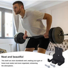 Wall Mounted Barbell Holder, Steel Plate Storage Rack for Home Gym, Space Saving Dumbbell Organizer