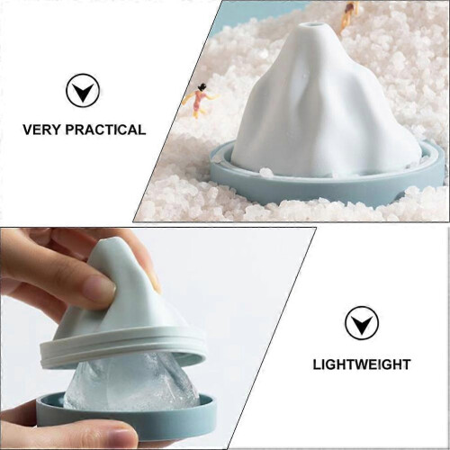 Silicone Ice Mold with Lid, Snow Mountain Pattern, 3Pcs Set for Home Use 2