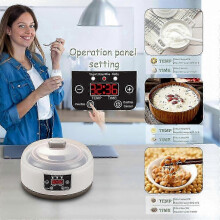 Yogurt Maker, 1.2L Automatic Digital with LCD Display Constant Temperature, 36 Hour Fermentation, 5 Glass Jars with Lids, 110V/100-240V, White Plastic