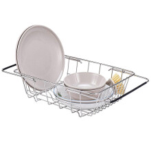 Over the Sink Dish Drying Rack, Expandable Stainless Steel Adjustable Arms Drainer